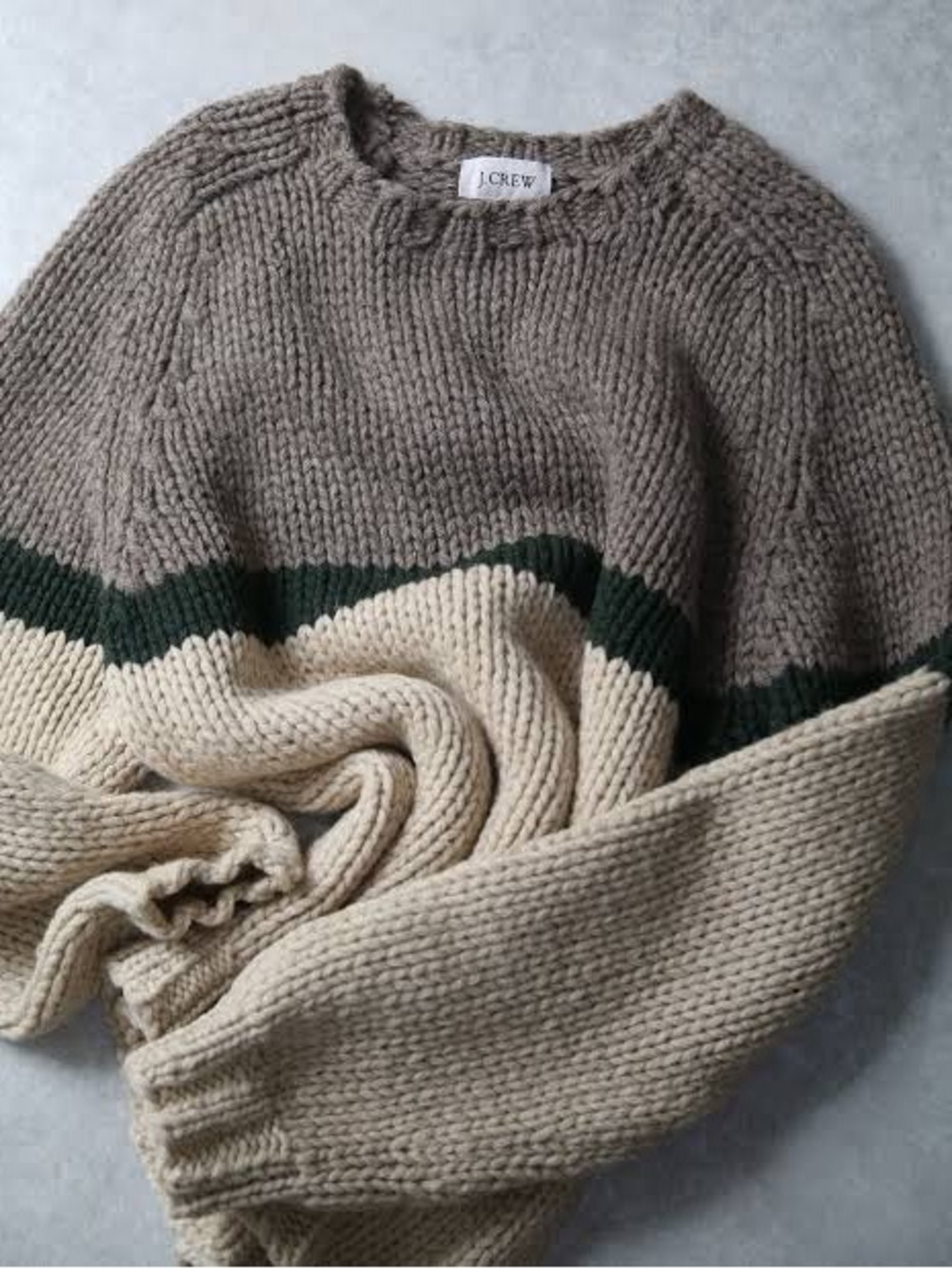Vintage J.Crew 100% Wool Hand Knit Crew Neck Pullover